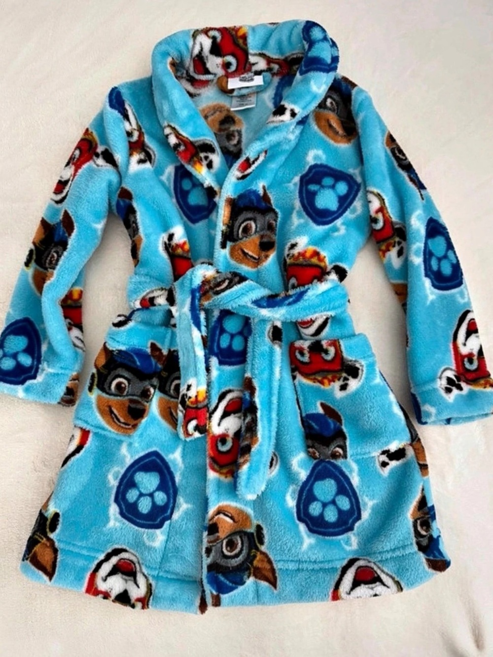 Paw Patrol The Mighty Movie Fleece Bathrobe Blue & Red 3T